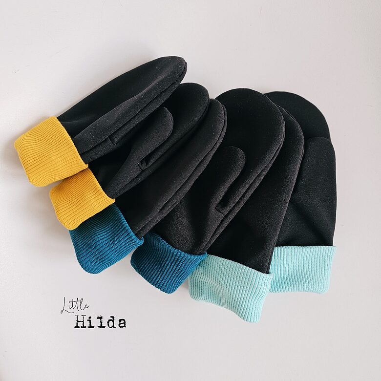 Softshell cimdi - melni ar krāsainu manšeti