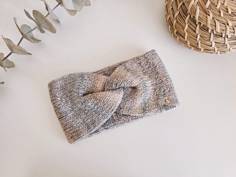 Twisted double-knit merino ear warmer