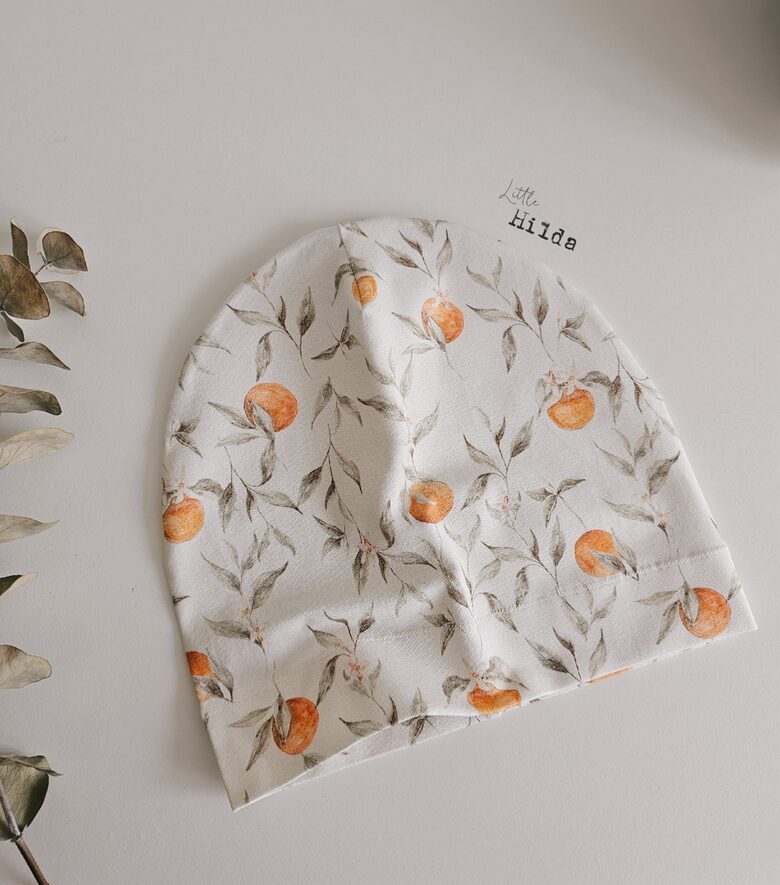 Single-layer beanie hat without lining - oranges