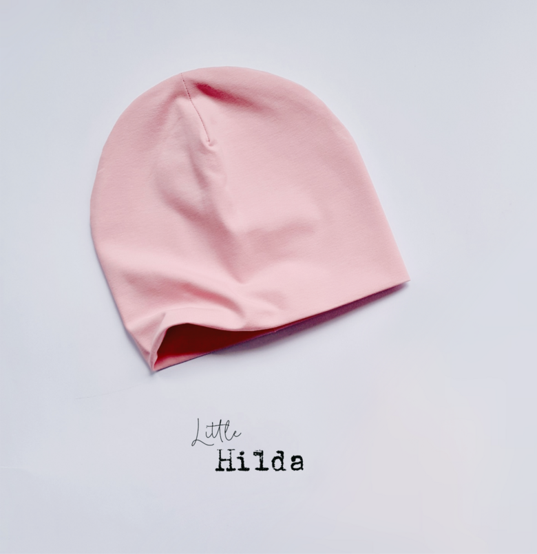 Solid-color jersey beanie with lining